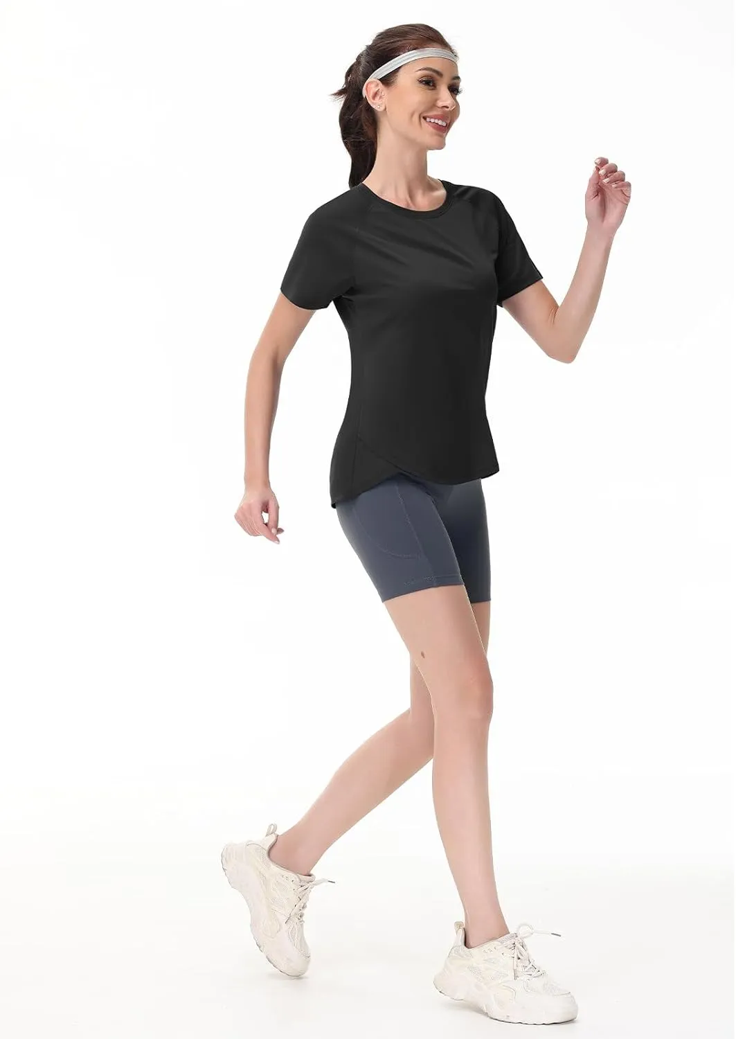 SPEXIAL Women's Short Sleeve Workout Tops Athletic Running Yoga Shirts Quick Dry T-Shirts UPF 50  Sun Shirt