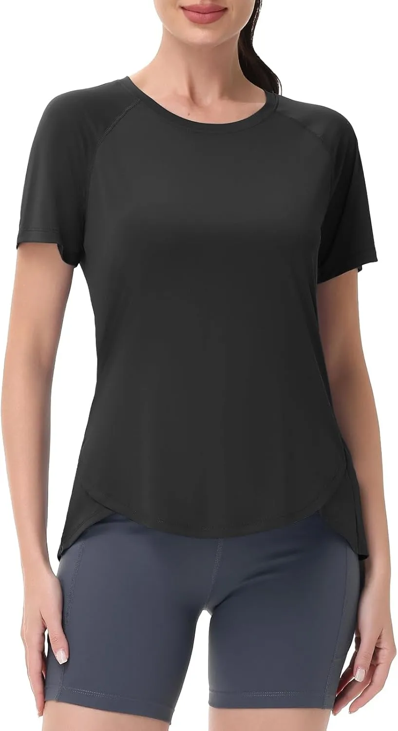 SPEXIAL Women's Short Sleeve Workout Tops Athletic Running Yoga Shirts Quick Dry T-Shirts UPF 50  Sun Shirt