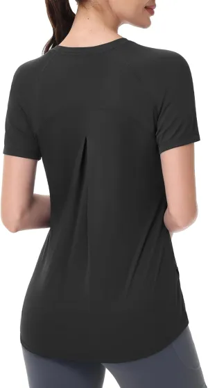 SPEXIAL Women's Short Sleeve Workout Tops Athletic Running Yoga Shirts Quick Dry T-Shirts UPF 50  Sun Shirt