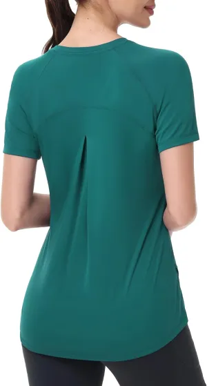 SPEXIAL Women's Short Sleeve Workout Tops Athletic Running Yoga Shirts Quick Dry T-Shirts UPF 50  Sun Shirt