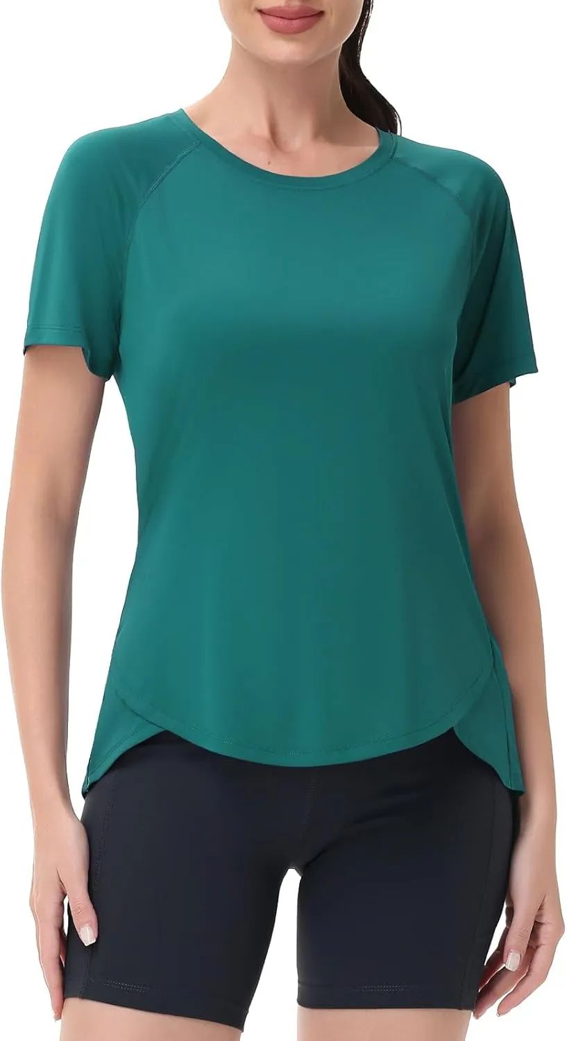 SPEXIAL Women's Short Sleeve Workout Tops Athletic Running Yoga Shirts Quick Dry T-Shirts UPF 50  Sun Shirt