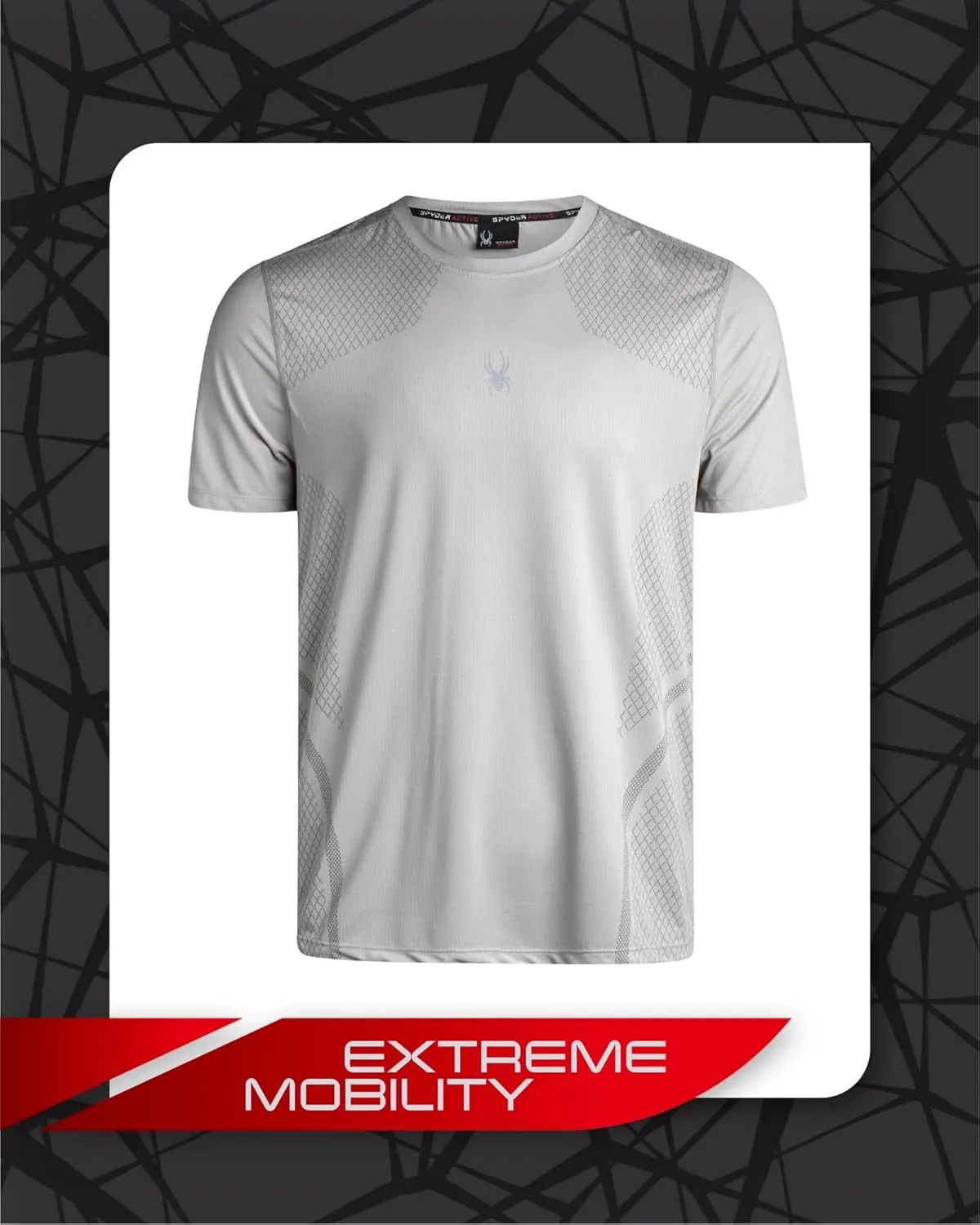 Spyder Men's Athletic T-Shirt - Short Sleeve Crew Neck Performance Workout Shirt for Men with Heatzone Placement Print (S-XL)