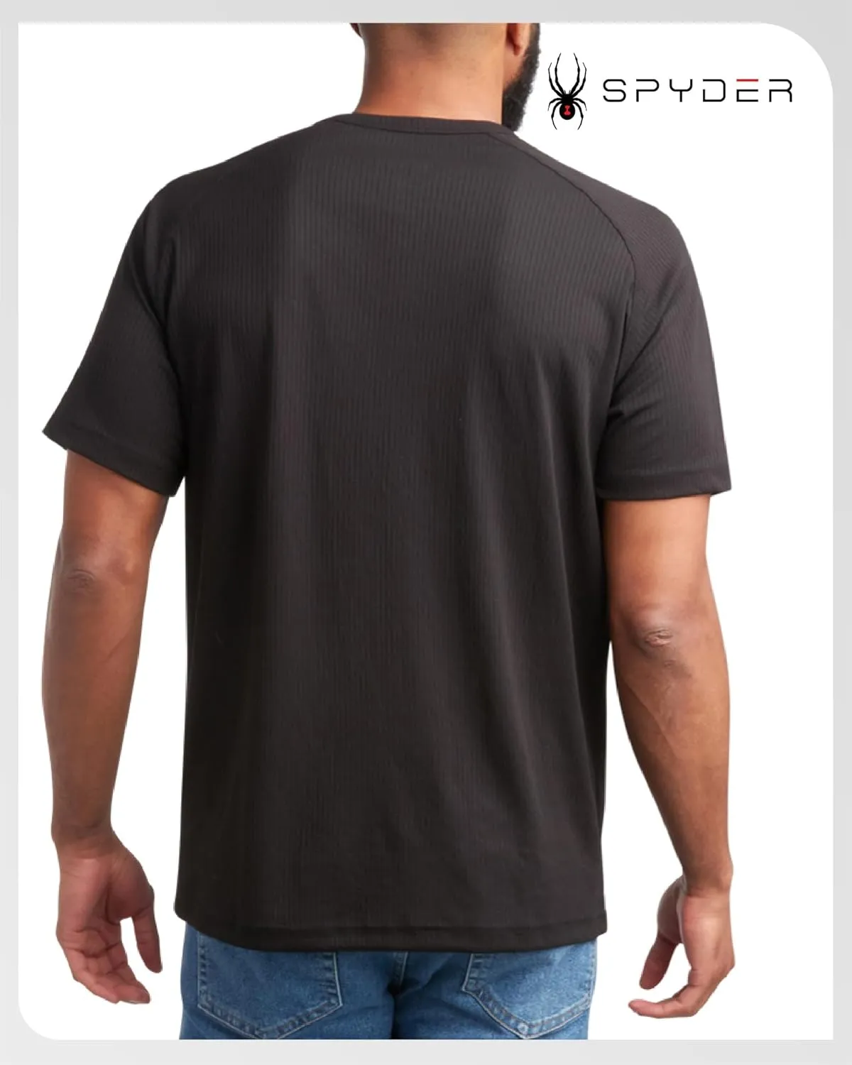 Spyder Mens Shirts - Moisture Wicking Short Sleeve Henley Shirts for Men - Lightweight Quick Dry Athletic Shirt (Sizes: S-XL)