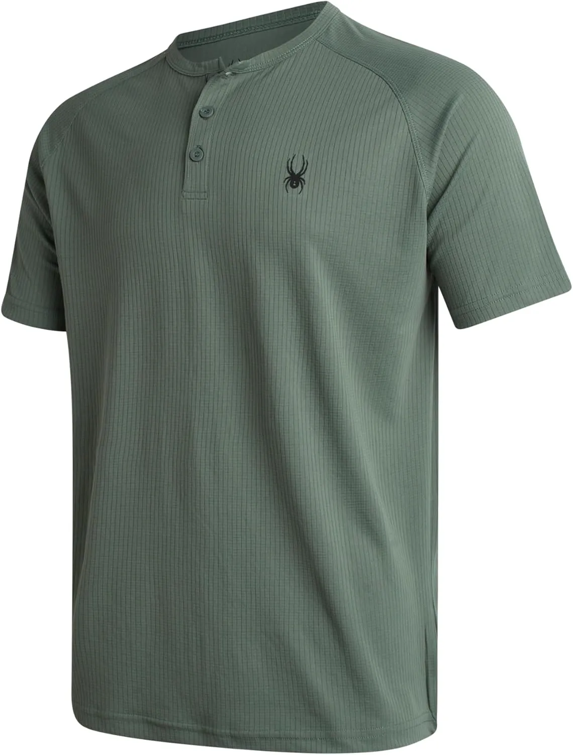 Spyder Mens Shirts - Moisture Wicking Short Sleeve Henley Shirts for Men - Lightweight Quick Dry Athletic Shirt (Sizes: S-XL)