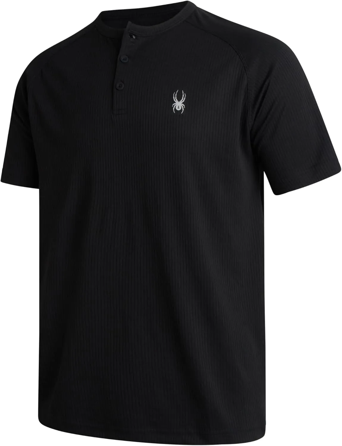 Spyder Mens Shirts - Moisture Wicking Short Sleeve Henley Shirts for Men - Lightweight Quick Dry Athletic Shirt (Sizes: S-XL)