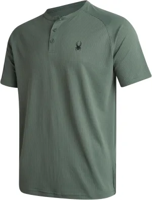 Spyder Mens Shirts - Moisture Wicking Short Sleeve Henley Shirts for Men - Lightweight Quick Dry Athletic Shirt (Sizes: S-XL)