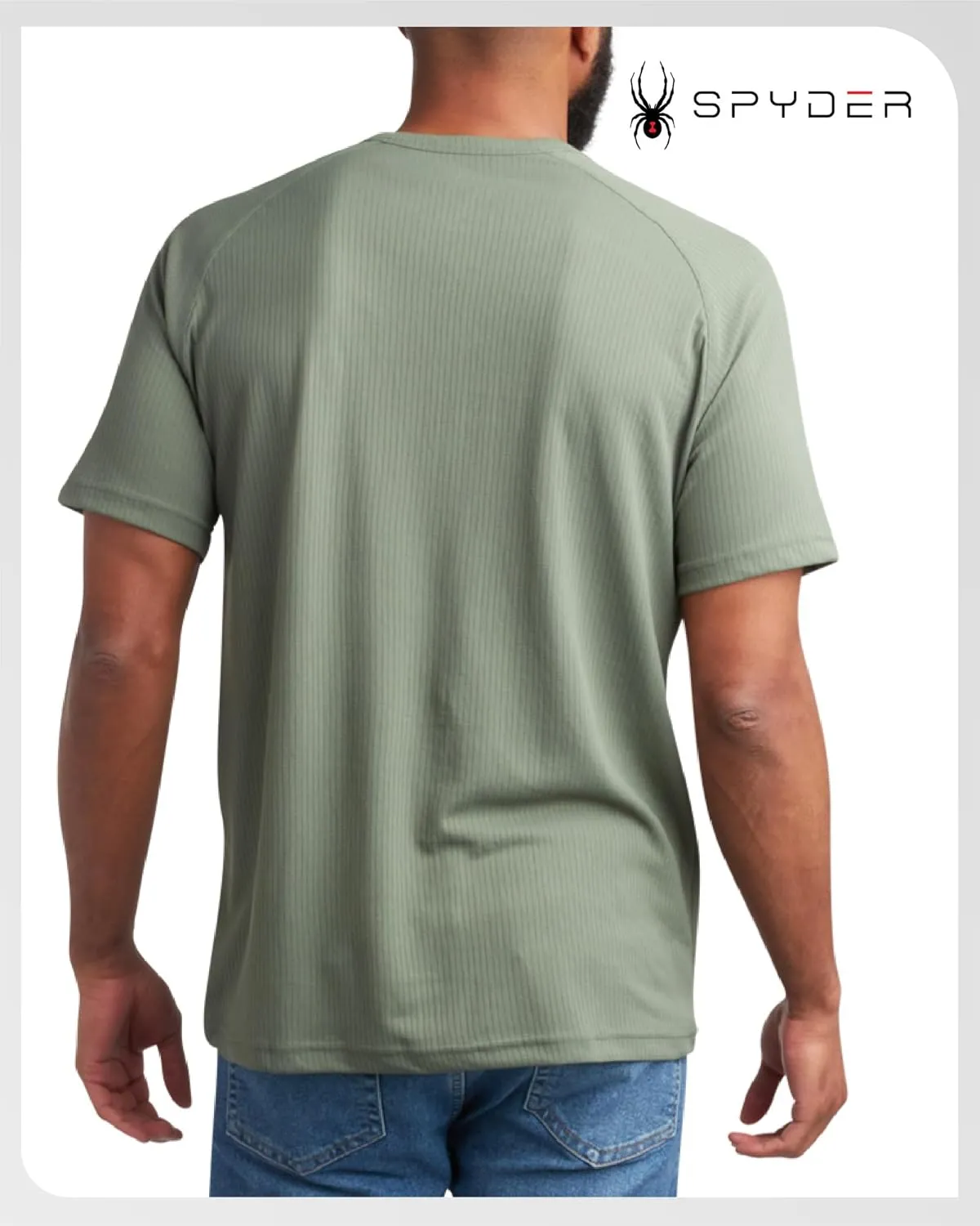 Spyder Mens Shirts - Moisture Wicking Short Sleeve Henley Shirts for Men - Lightweight Quick Dry Athletic Shirt (Sizes: S-XL)