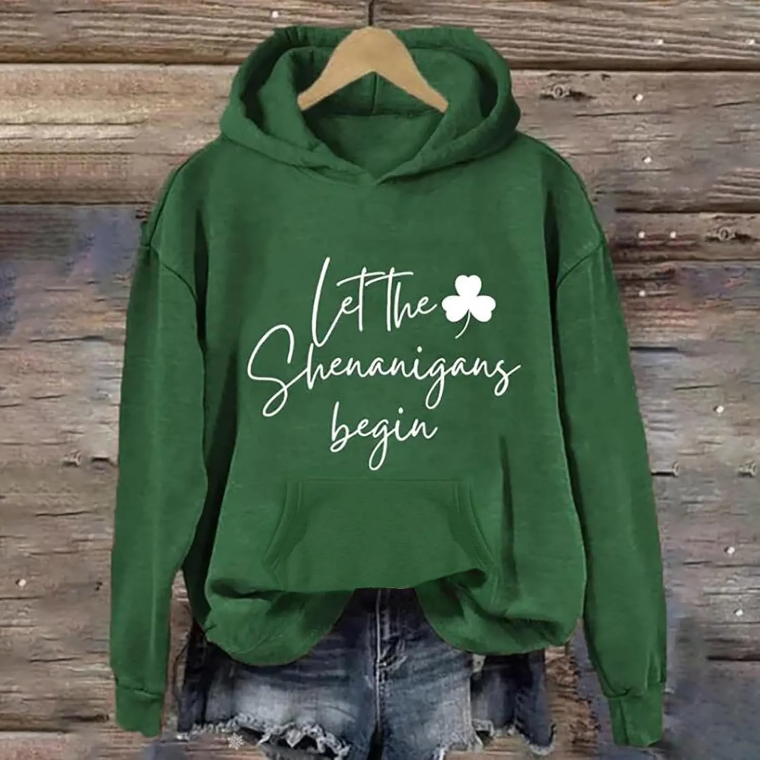 St Patricks Day Sweatshirt Women Funny Plus Size Hoodie St Patty's Day Clothes