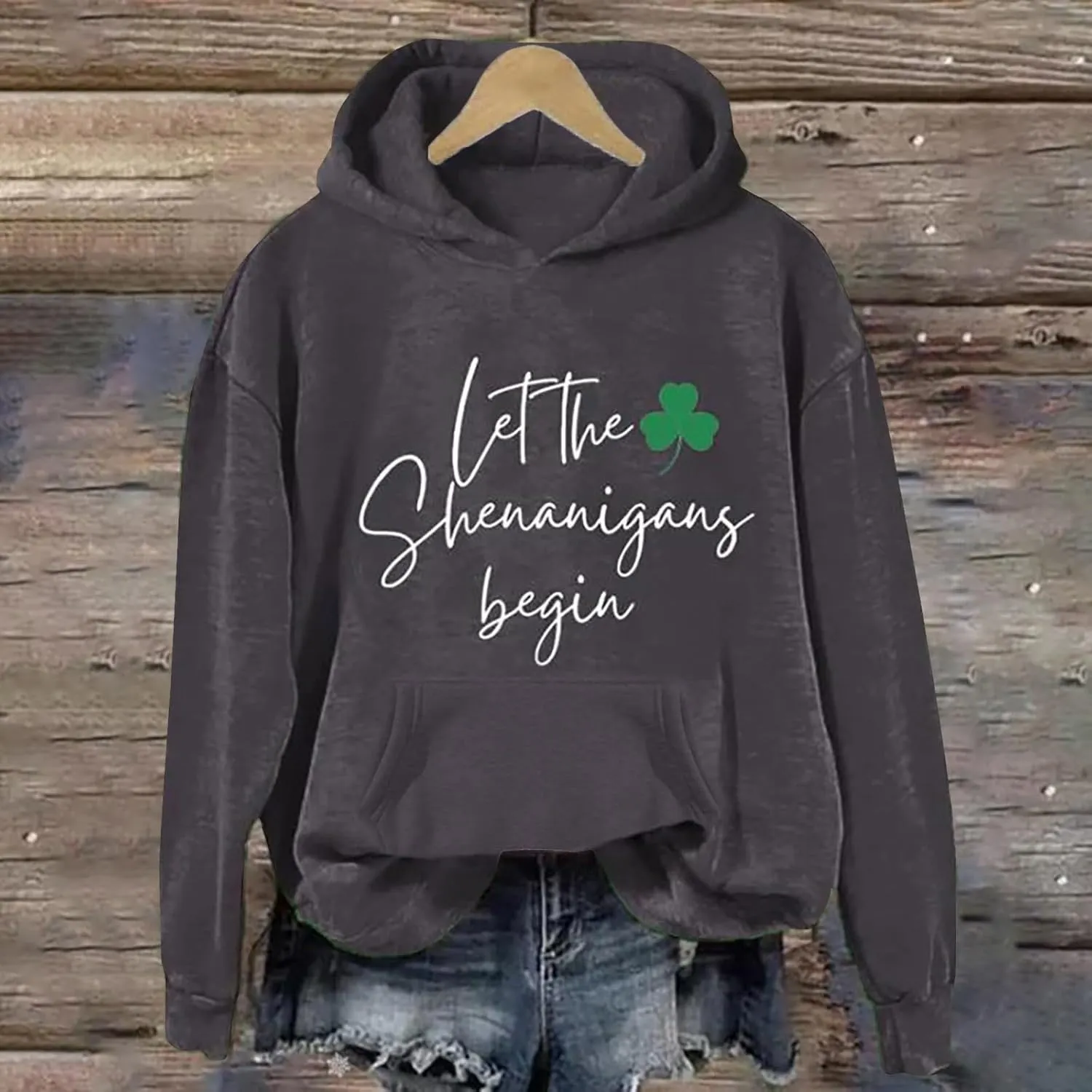 St Patricks Day Sweatshirt Women Funny Plus Size Hoodie St Patty's Day Clothes