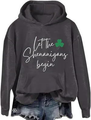 St Patricks Day Sweatshirt Women Funny Plus Size Hoodie St Patty's Day Clothes