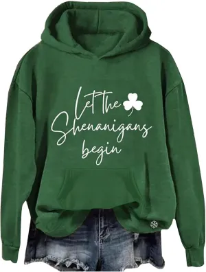 St Patricks Day Sweatshirt Women Funny Plus Size Hoodie St Patty's Day Clothes