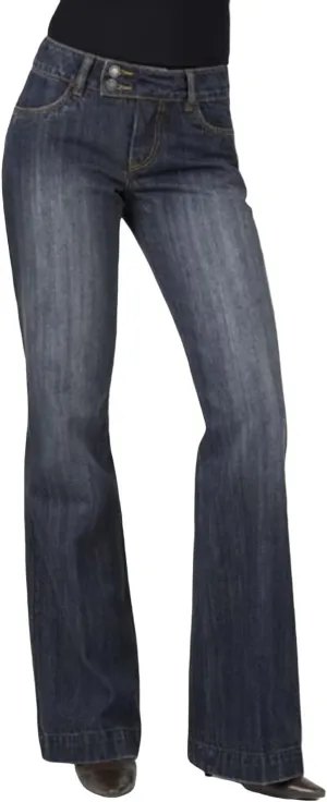 Stetson Womens Relaxed Fit Dark Wash 214 City Trouser Jeans Regular Inseam