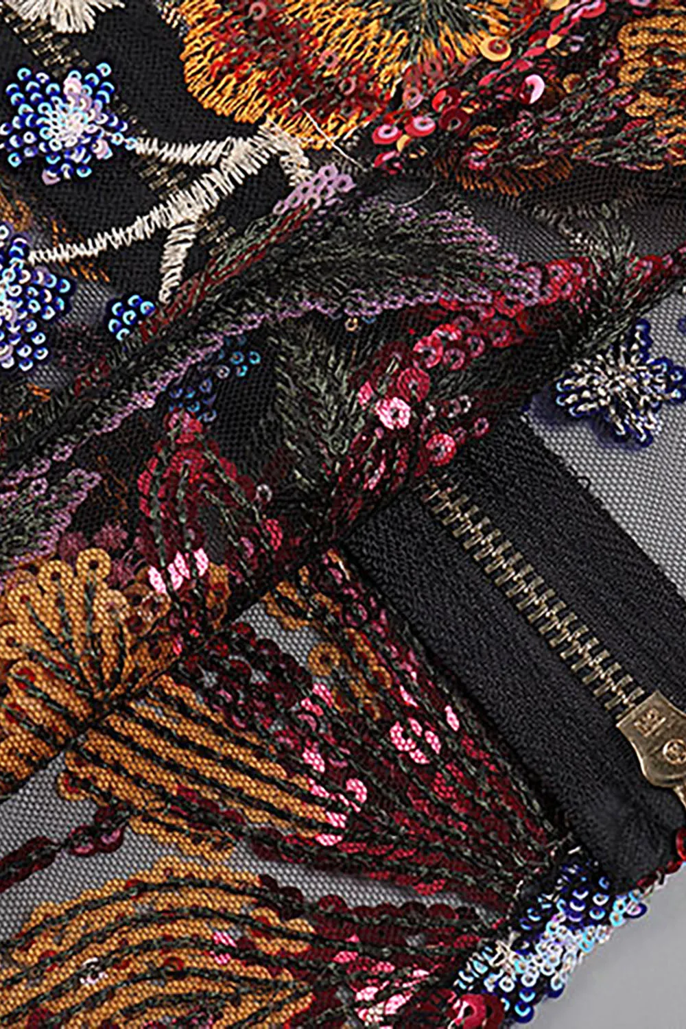 Strapless Dahlia Sequins Embroidered Maxi Dress
