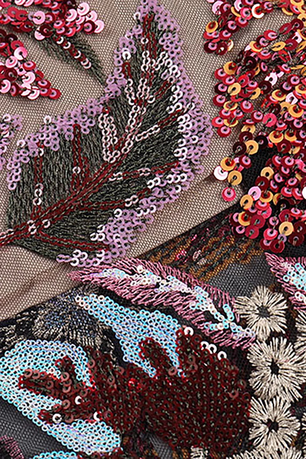 Strapless Dahlia Sequins Embroidered Maxi Dress