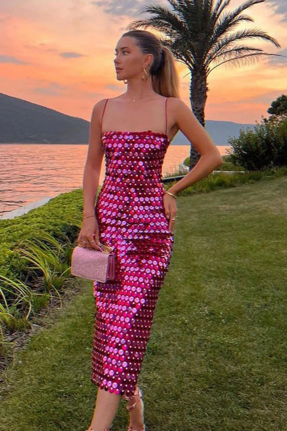 Strappy Phoenix Sequin Embellished Midi Dress