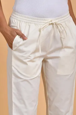 Stretchable Cotton Pants Off-White