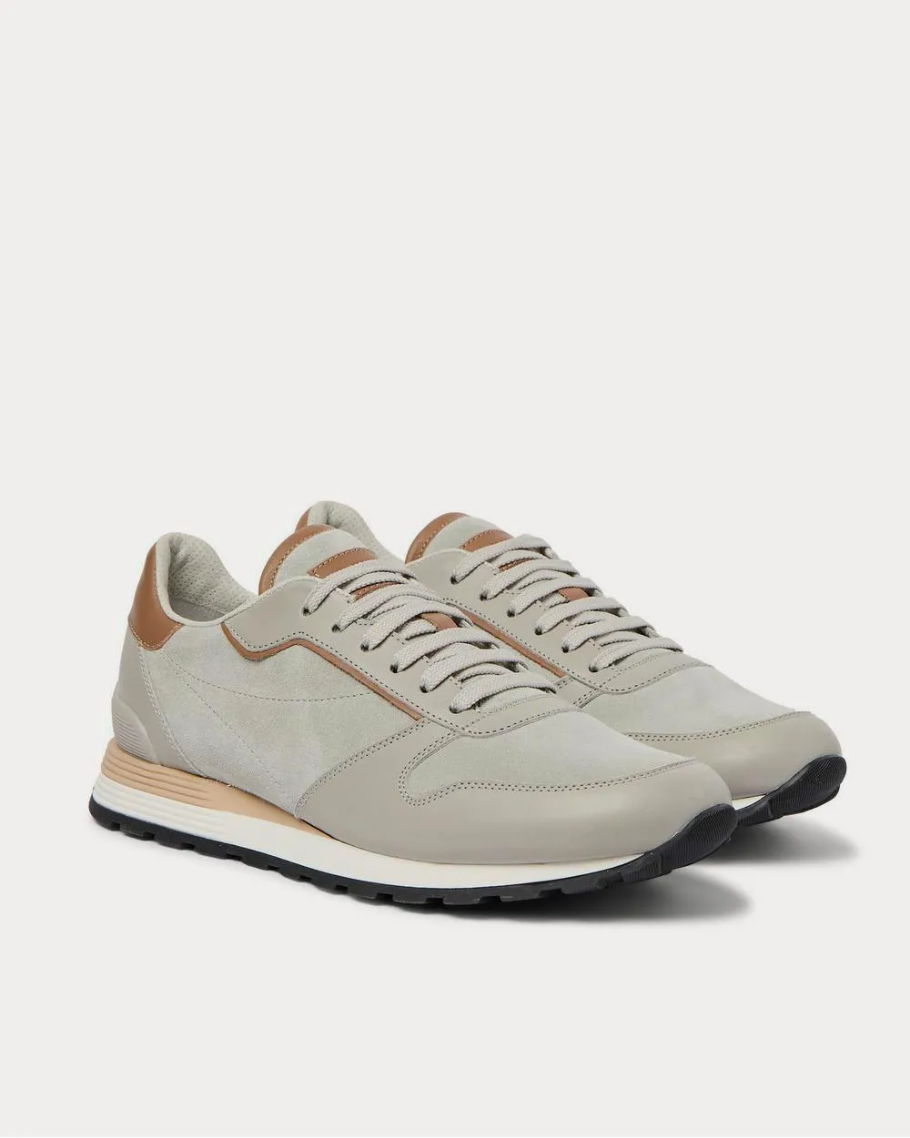 Suede and Leather  Gray low top sneakers