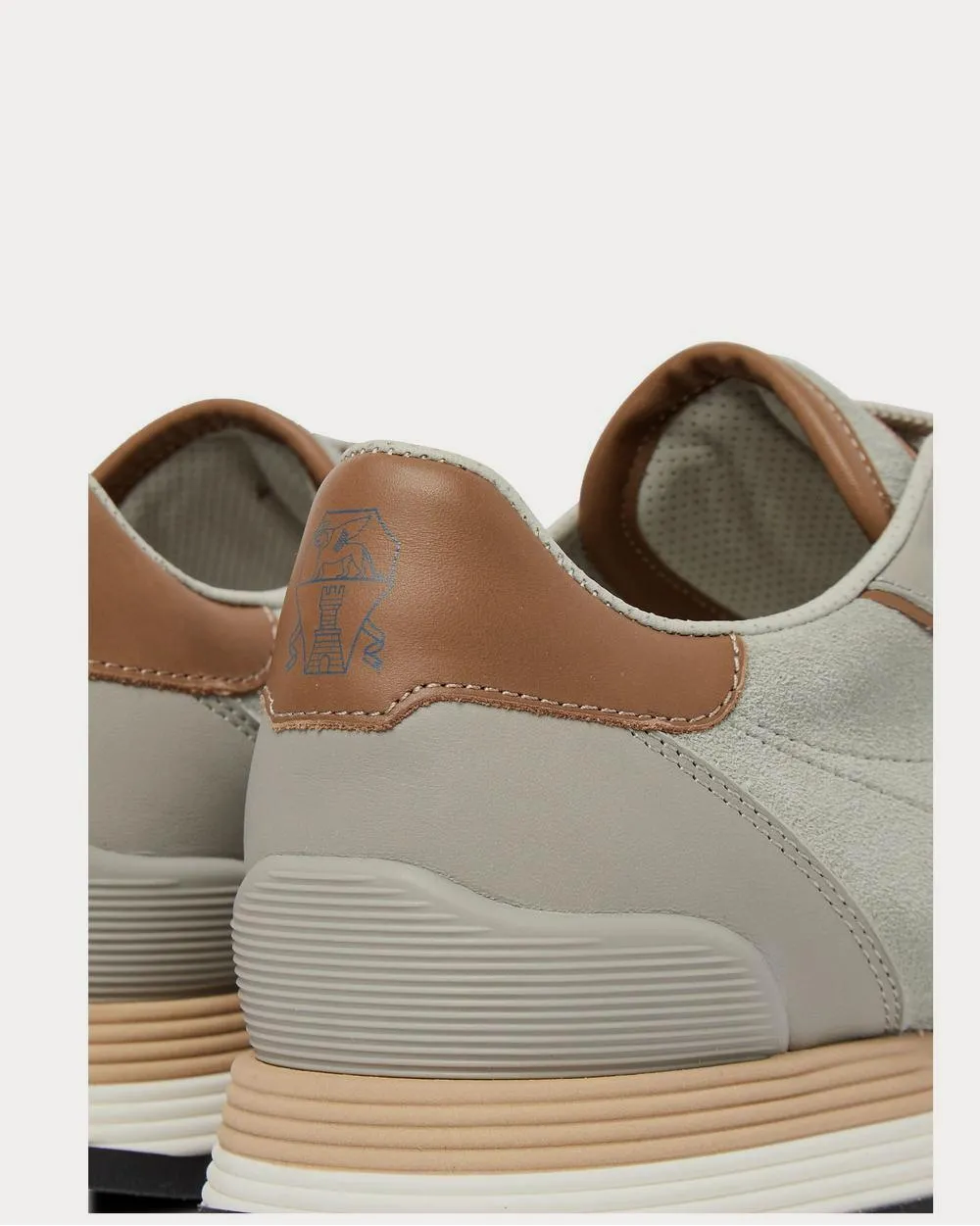 Suede and Leather  Gray low top sneakers