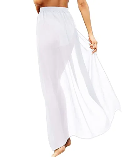 Swimwear Cover Ups For Women Beach Wrap Skirt-White