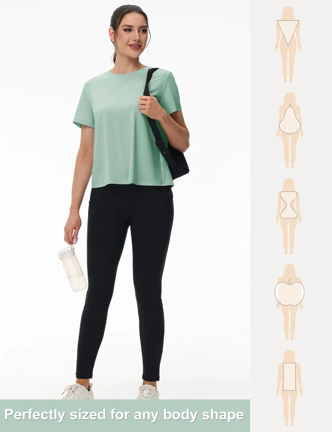 TACVASEN Workout Tops for Women Short Sleeve Cropped Split Back Athletic Shirts Breathable Exercise Running Gym Shirts
