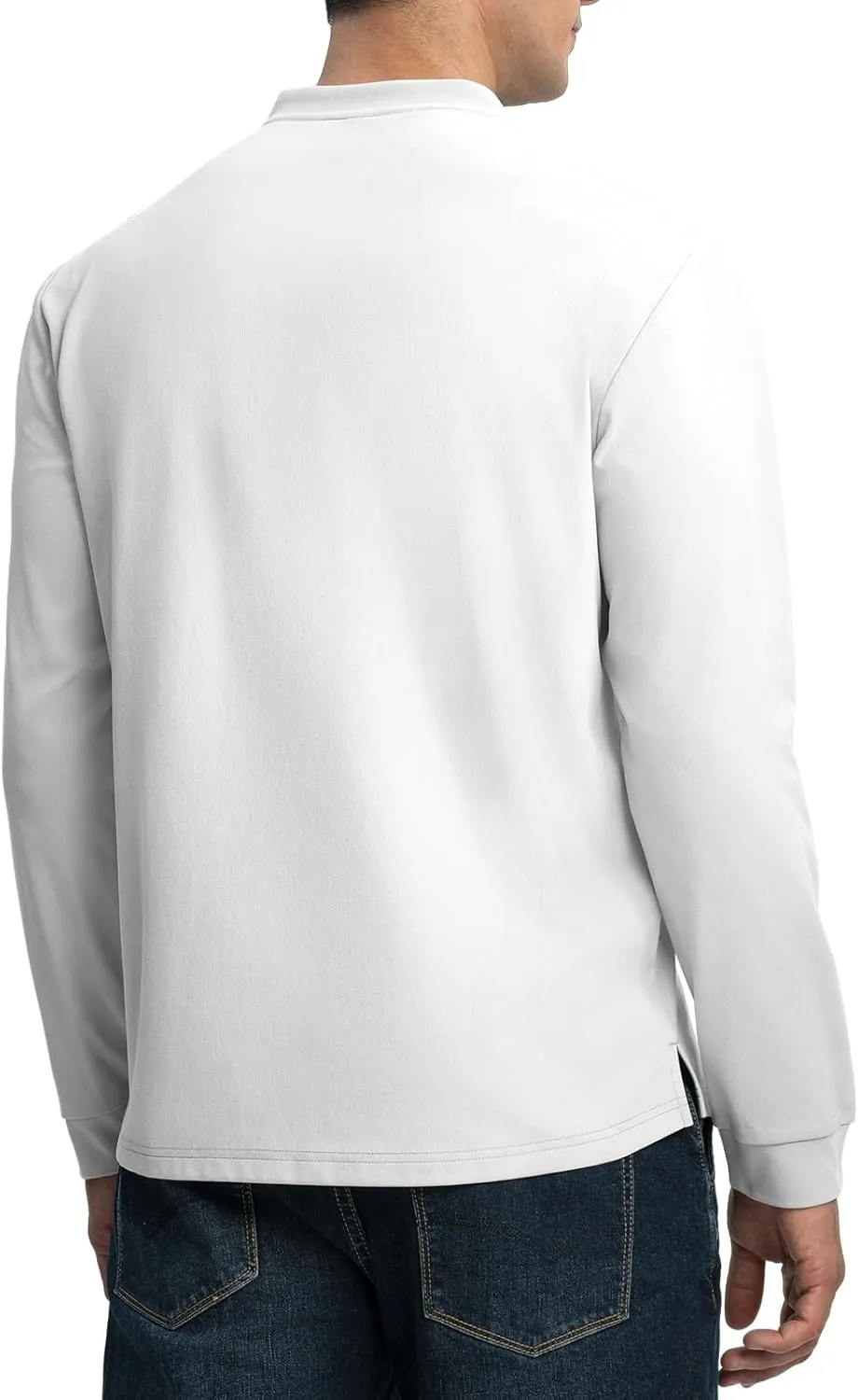 TBMPOY Men's Henley Shirts Golf Long Sleeve Shirts Moisture Wicking Button Loose Fit with Pockets Quick Dry