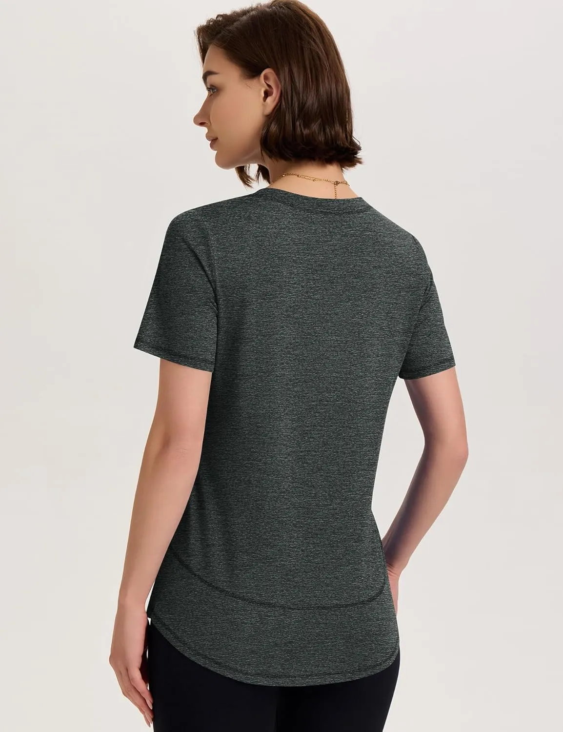 TCOT Women's Short Sleeve Workout Tops Loose Fit Athletic Tees V Neck Running Shirts Yoga Tee Gym Shirts
