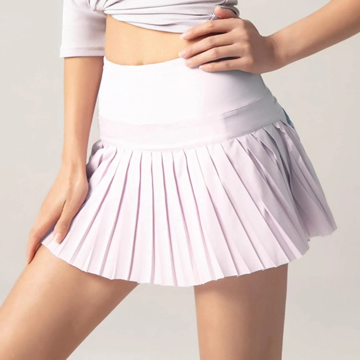 Tennis Skirt Stretchy High Waisted Running Sports Pleated Skirts Midi Black Skirt for Women