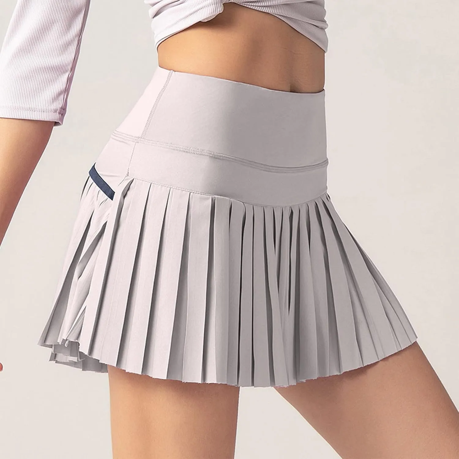 Tennis Skirt Stretchy High Waisted Running Sports Pleated Skirts Midi Black Skirt for Women