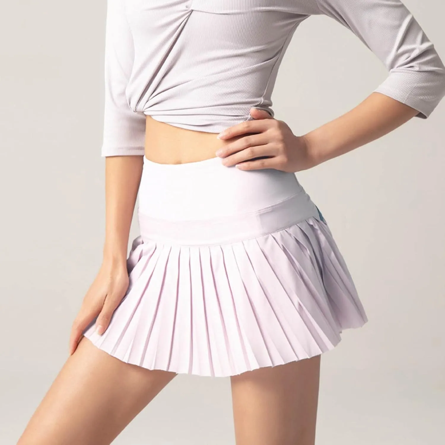 Tennis Skirt Stretchy High Waisted Running Sports Pleated Skirts Midi Black Skirt for Women