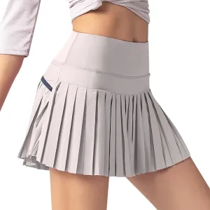 Tennis Skirt Stretchy High Waisted Running Sports Pleated Skirts Midi Black Skirt for Women