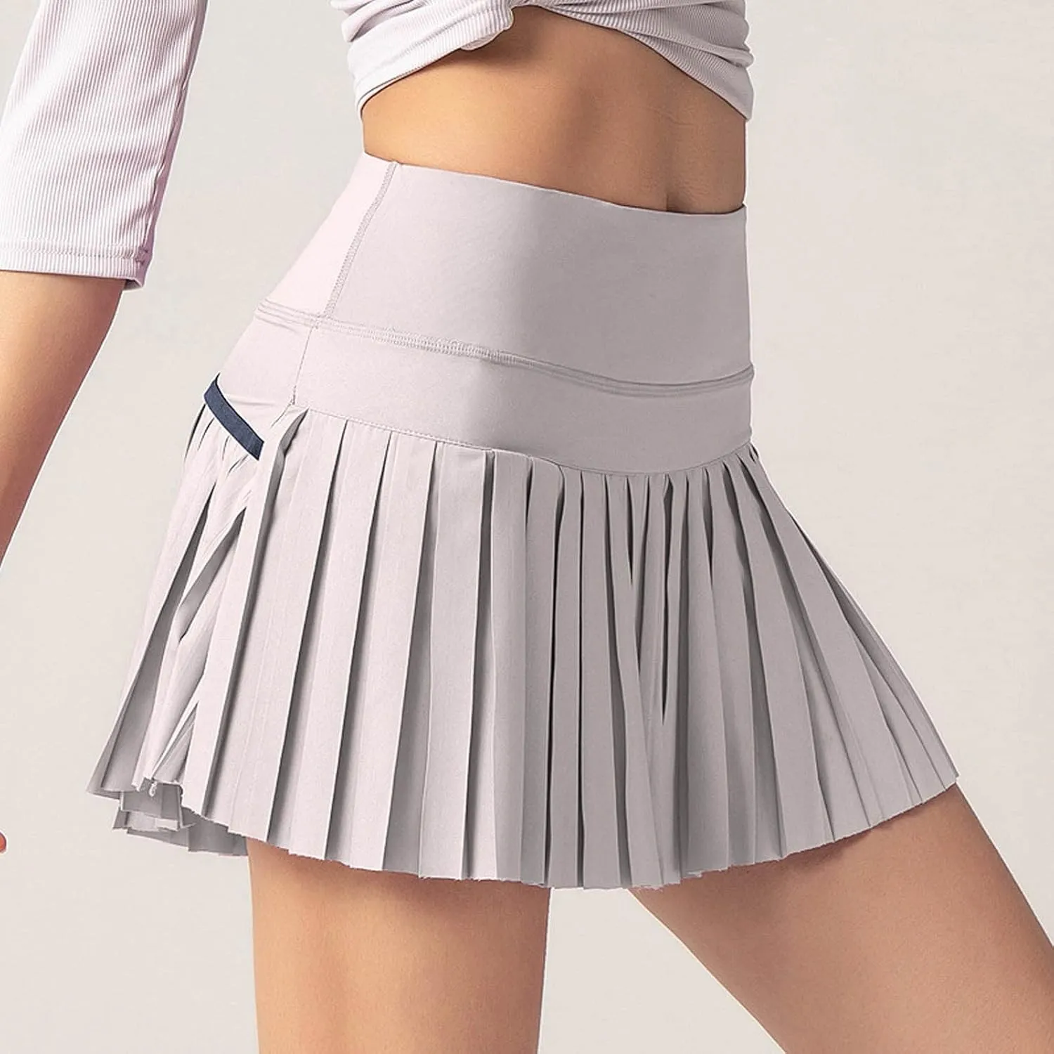 Tennis Skirt Stretchy High Waisted Running Sports Pleated Skirts Midi Black Skirt for Women