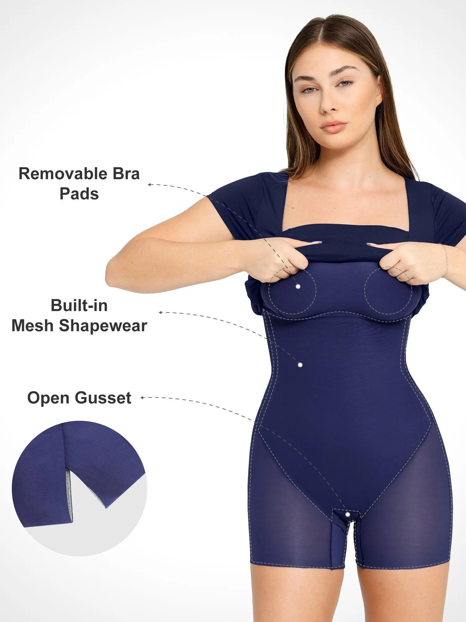 The Shapewear Dress Workwear Square Neck Midi
