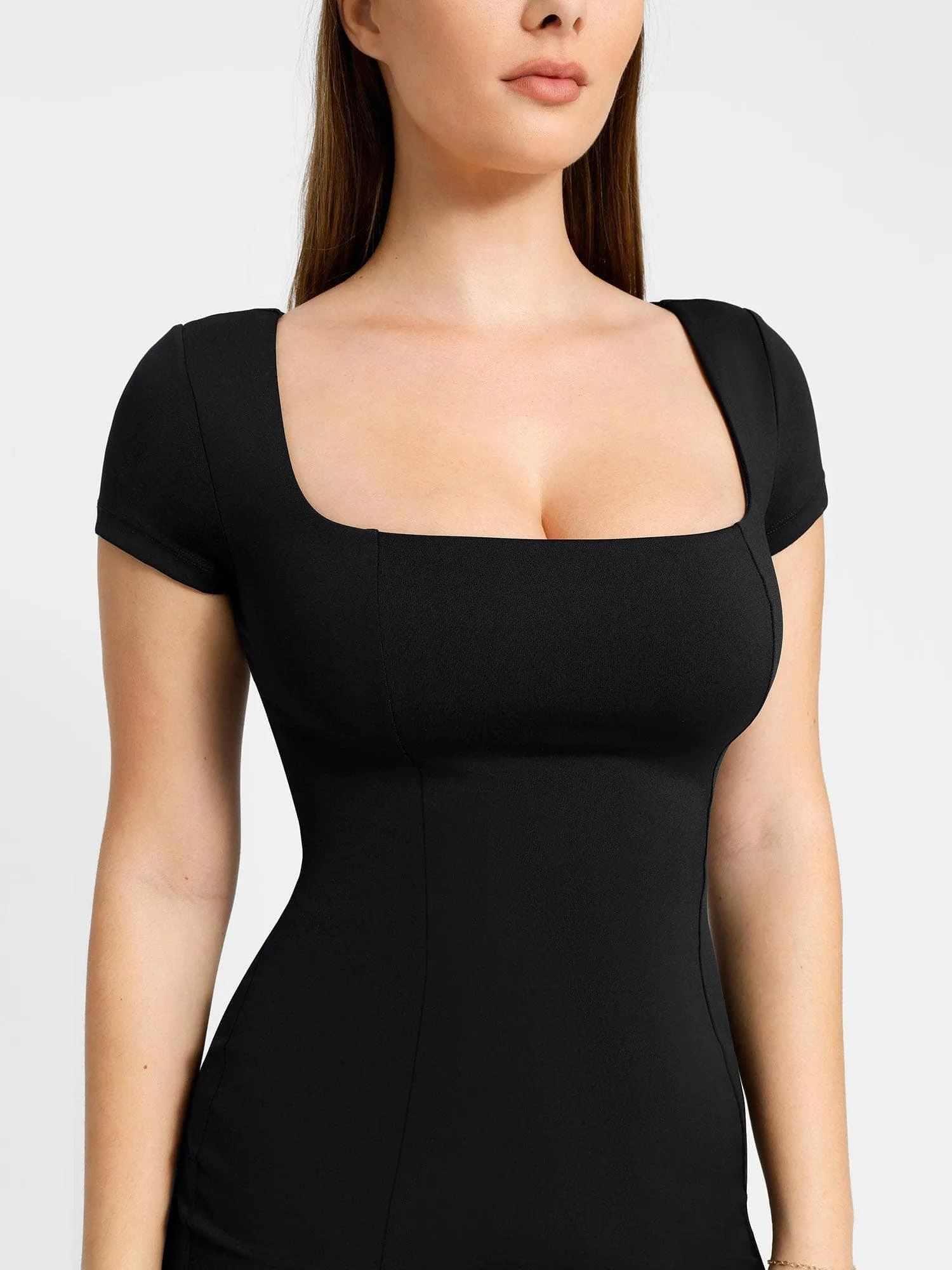 The Shapewear Dress Workwear Square Neck Midi