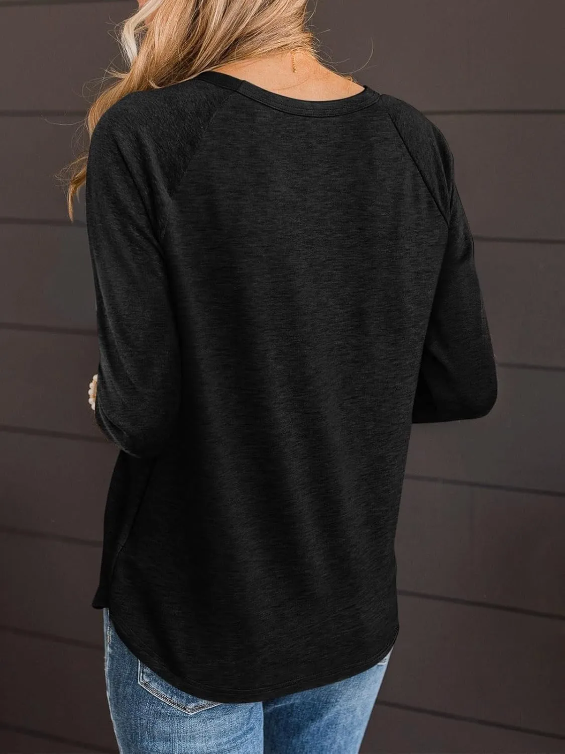 TICTICMIMI Women's V Neck 3/4 Sleeve Tops Casual T Shirts Basic Summer Tees Loose Fit Pullover Tunic