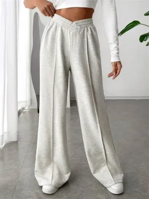 Trendy Wide Straight Leg Sweat Pants