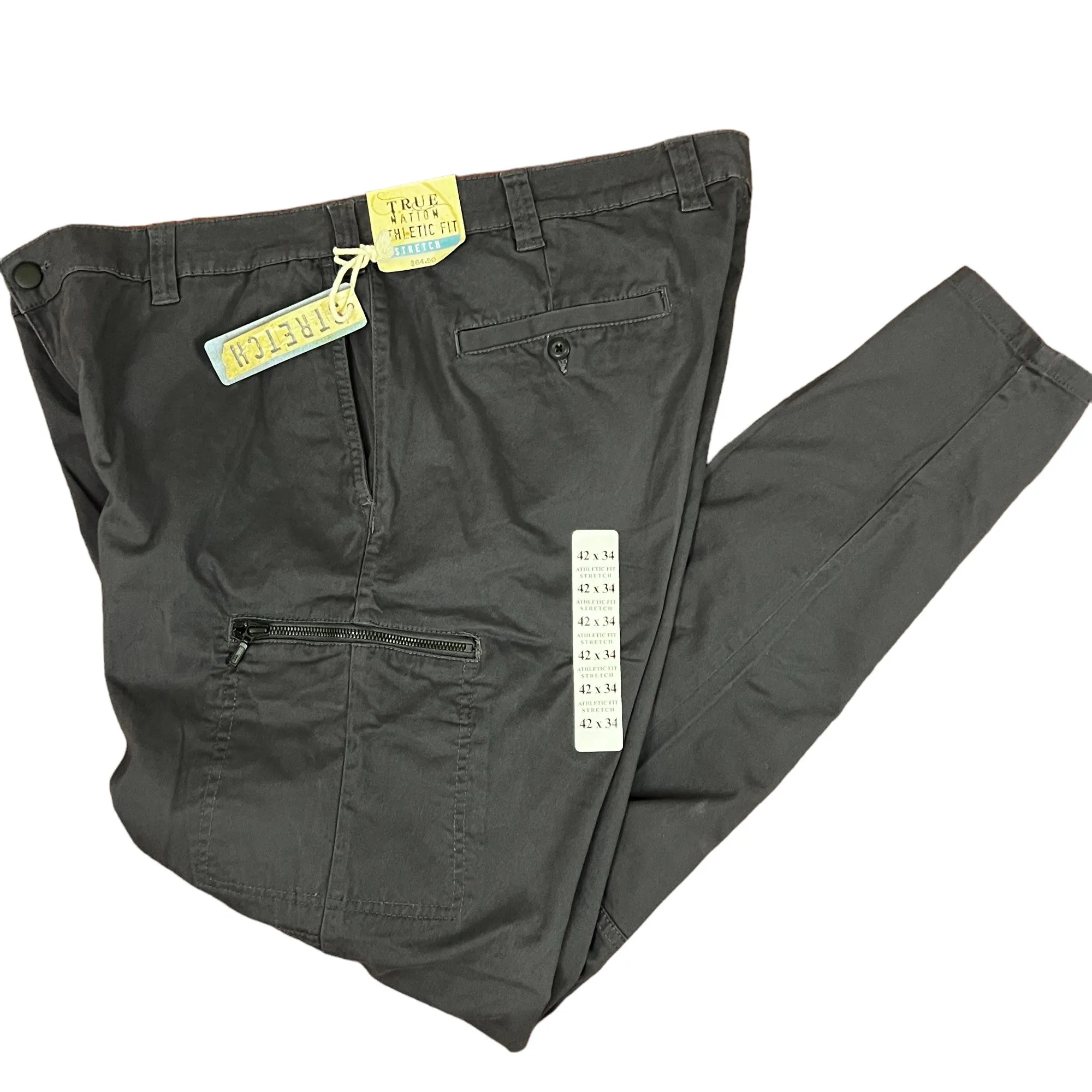 True Nation Athletic Fit Pants With Stretch Size 42 x 34 Gray