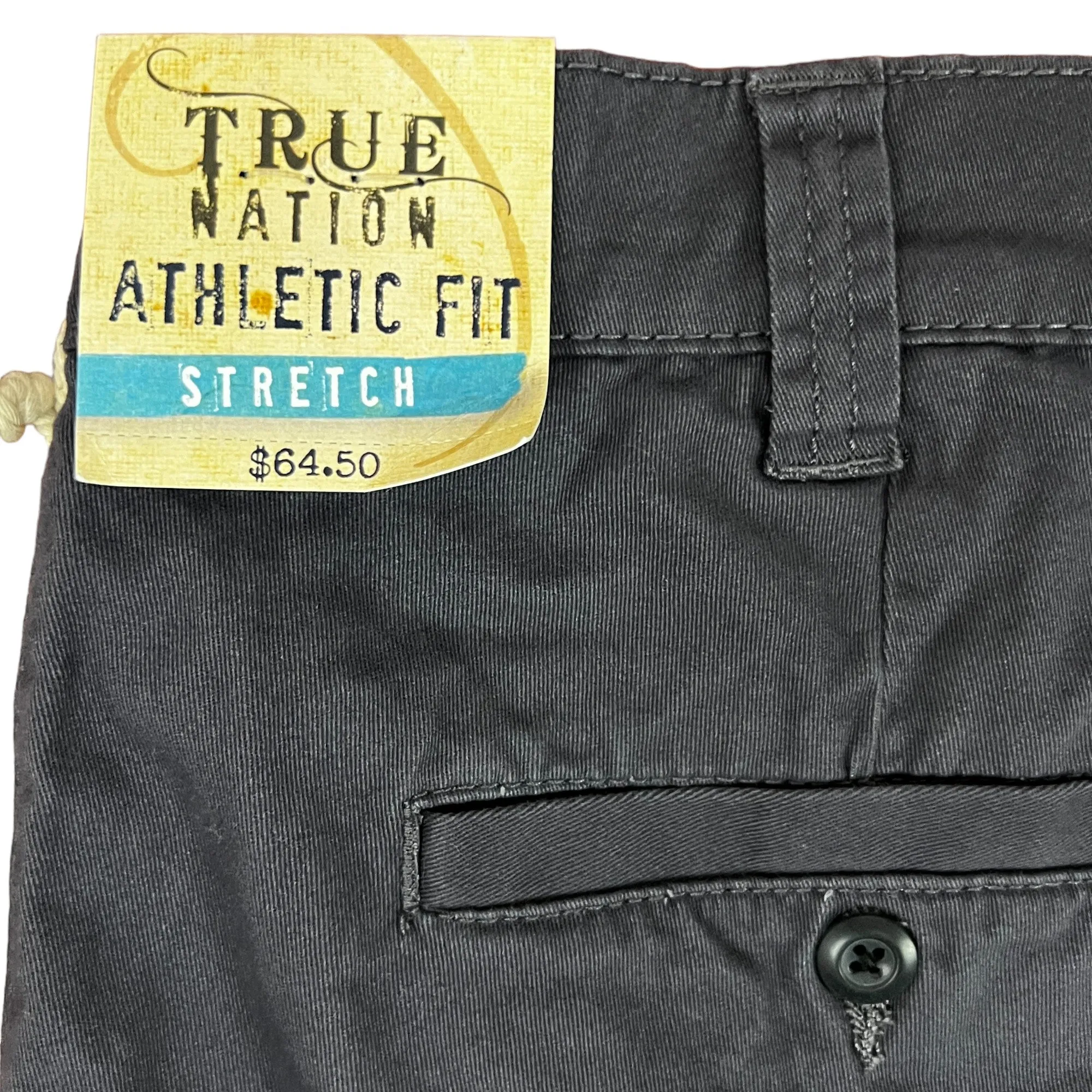 True Nation Athletic Fit Pants With Stretch Size 42 x 34 Gray