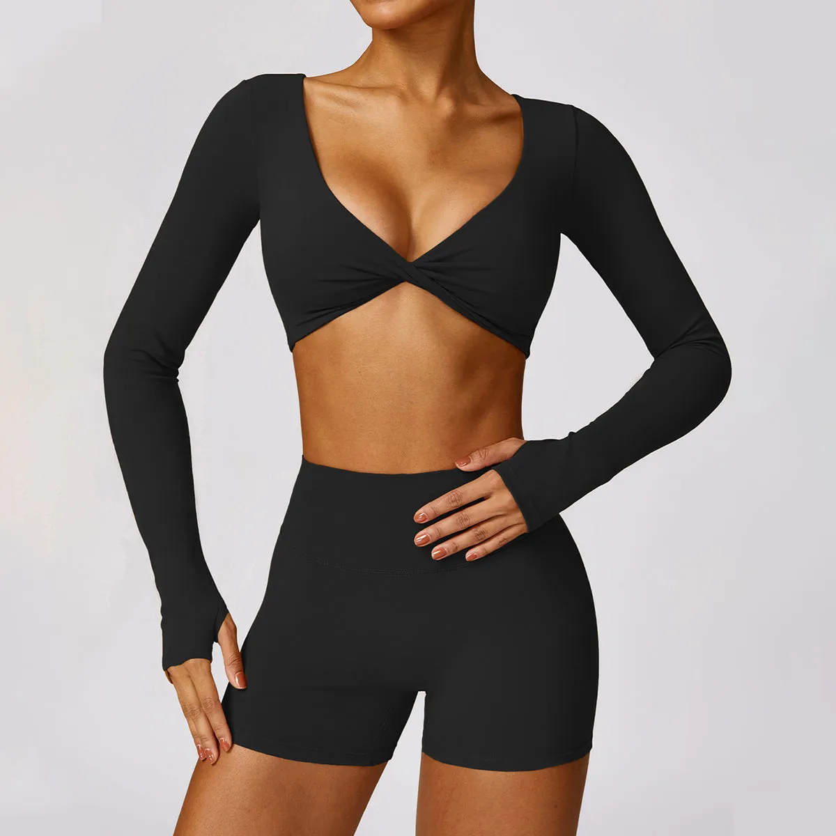 Twisted Long Sleeve Sports Top