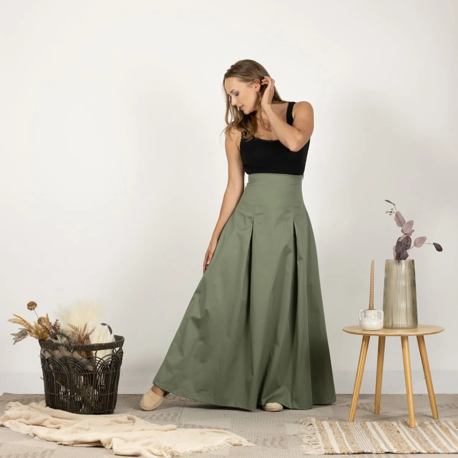 Ultra High-Waist Cotton Skirt