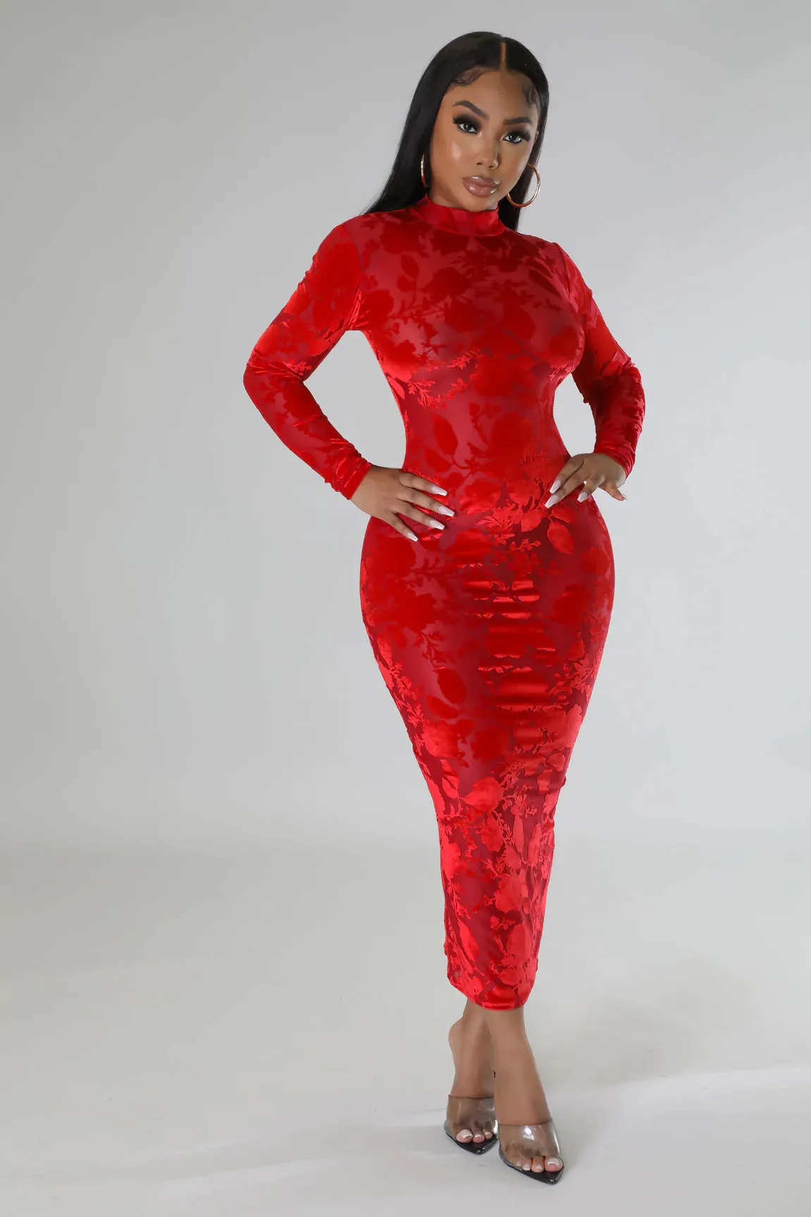 V Day Nights Dress- Red