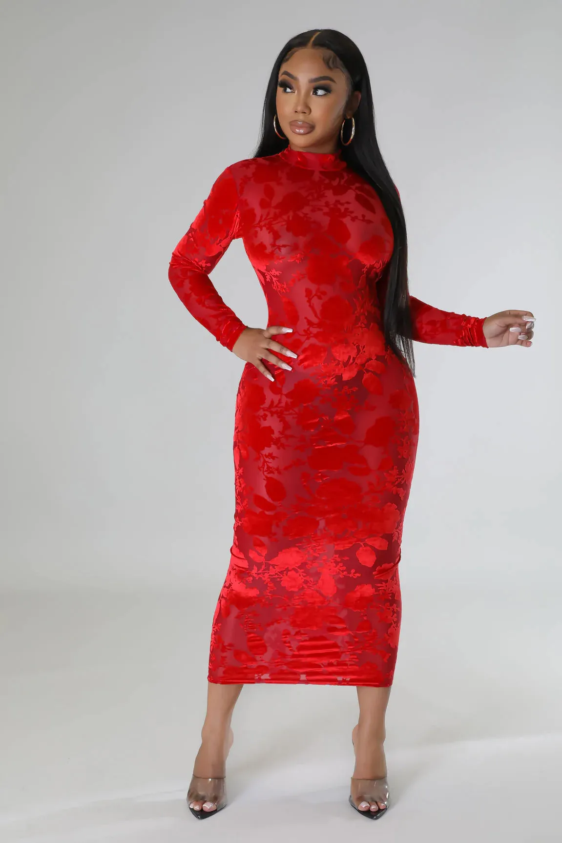 V Day Nights Dress- Red