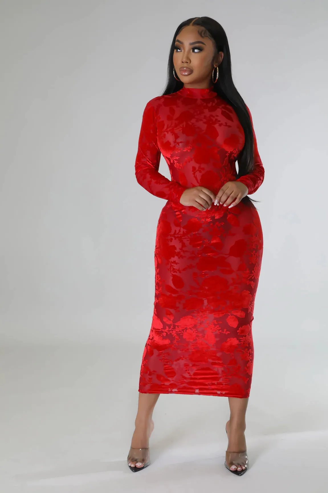 V Day Nights Dress- Red