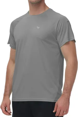 VAYAGER Men's Swim Shirt UPF 50  UV Sun Protection Quick Dry Rash Guard Shirts Short Sleeve Surf Shirt Fishing Beach T-Shirt