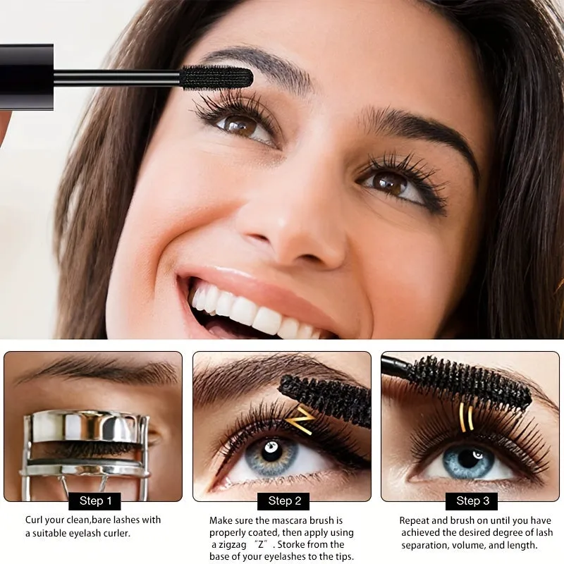 Vibrant and Waterproof 5 Color Mascara with Eyelash Base