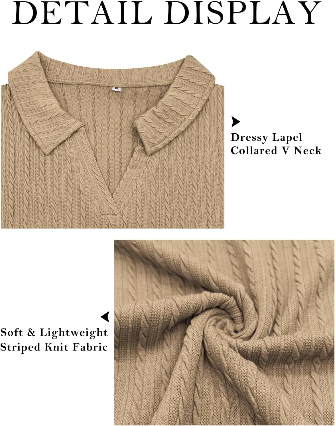 VISLILY Womens-Plus-Size-Tops-2025 Polo V Neck Shirts Lapel Collared Work Blouses Casual Long Sleeve Knit Tunics XL-5XL