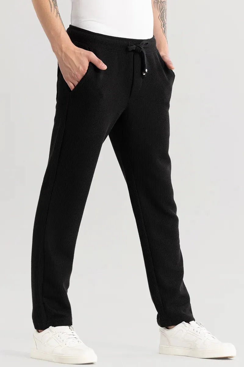 Wafflepants Black Relaxed Fit Joggers
