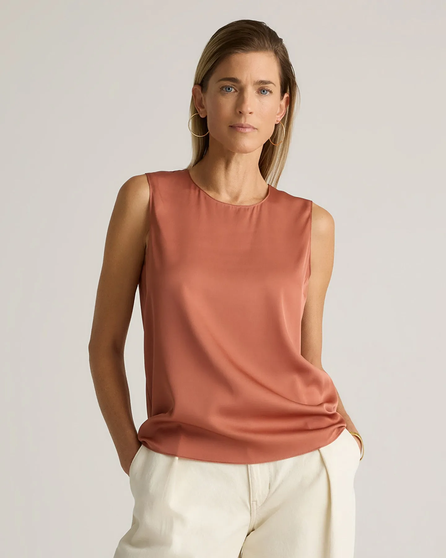 Washable Stretch Silk Shell Tank