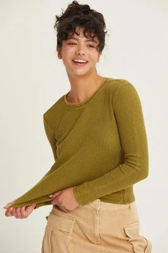 Washed Thermal Long Sleeve Layering Shirt