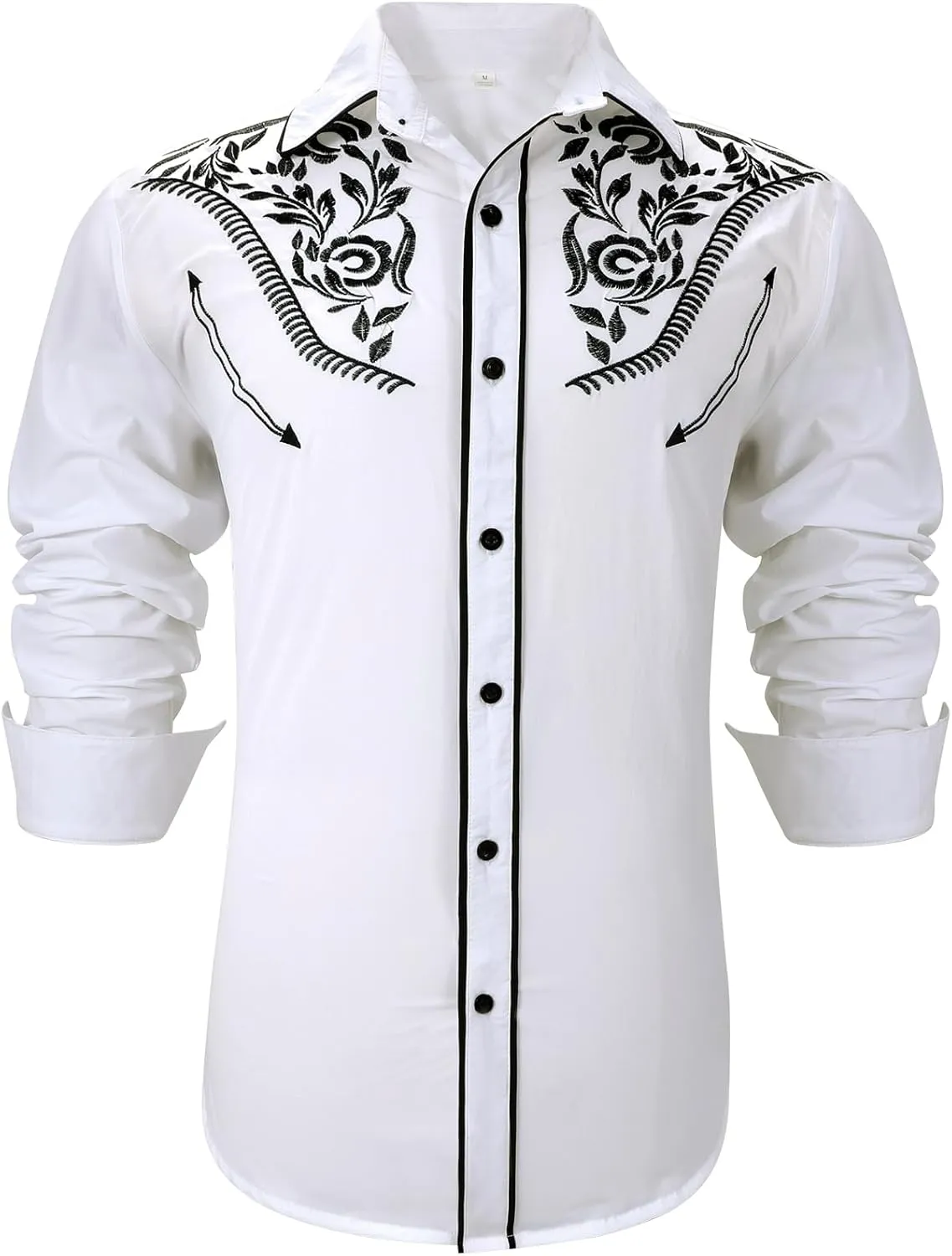 Western Shirts for Men Cowboy Shirts Long Sleeve Embroidered Country Shirt Slim Fit Button Down Shirt Casual Work