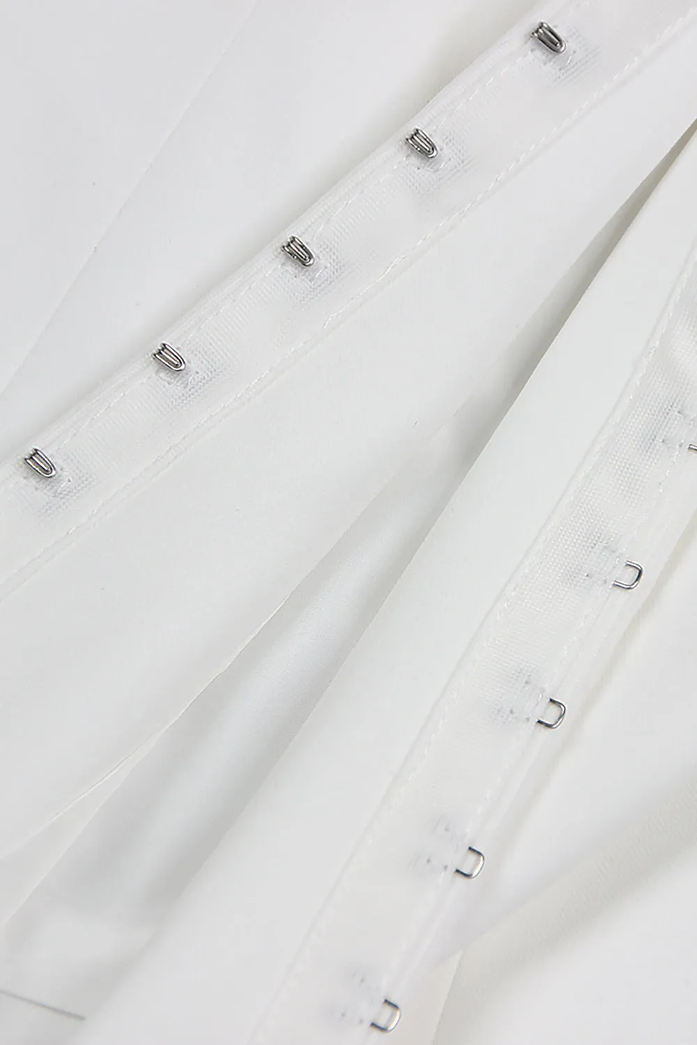 White Deep V Blazer Dress